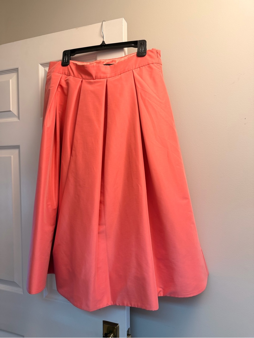 White House Black Market Coral Pleated A-Line Skirt